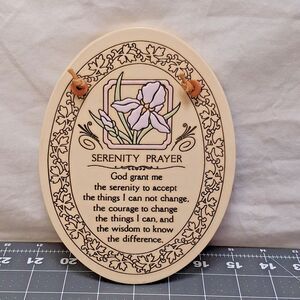 Vintage Trinity Pottery Ceramic Plaque Serenity Prayer Granny Religious Cottage